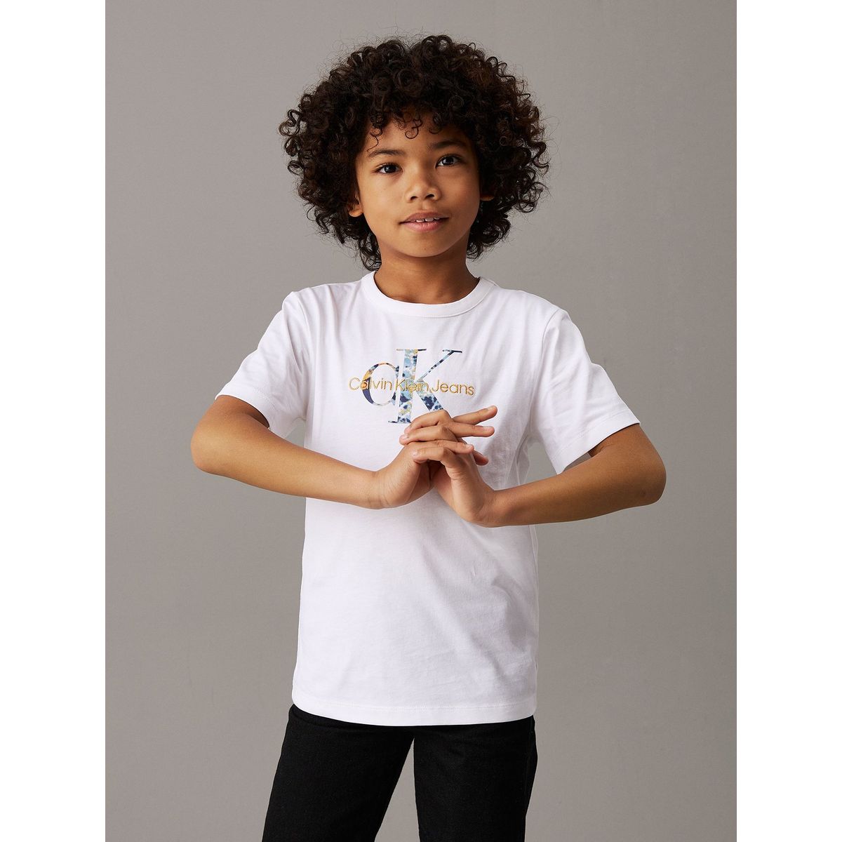 CALVIN KLEIN - Polera Niño Filled-In Photo Blanco Calvin Klein