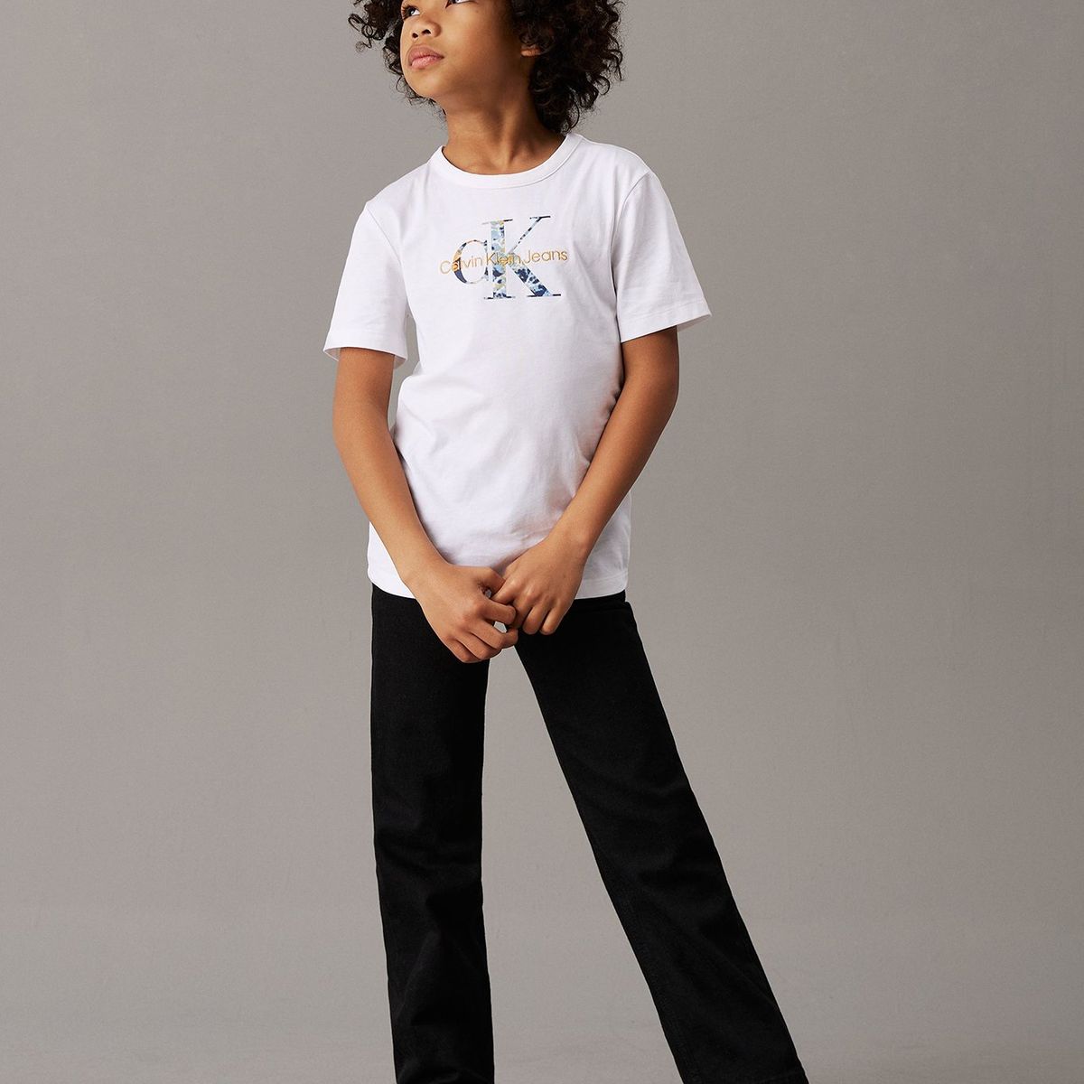 CALVIN KLEIN - Polera Niño Filled-In Photo Blanco Calvin Klein