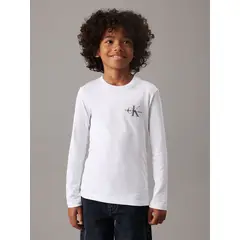 CALVIN KLEIN - Polera Niño Chest Monologo Blanco