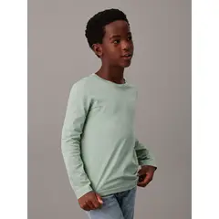 CALVIN KLEIN - Polera Niño Chest Monologo Verde