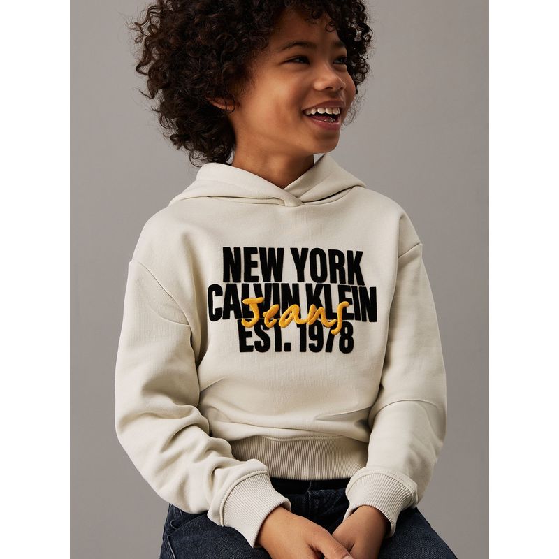 CALVIN KLEIN - Polerón Niño City Scene Graphic Beige Calvin Klein