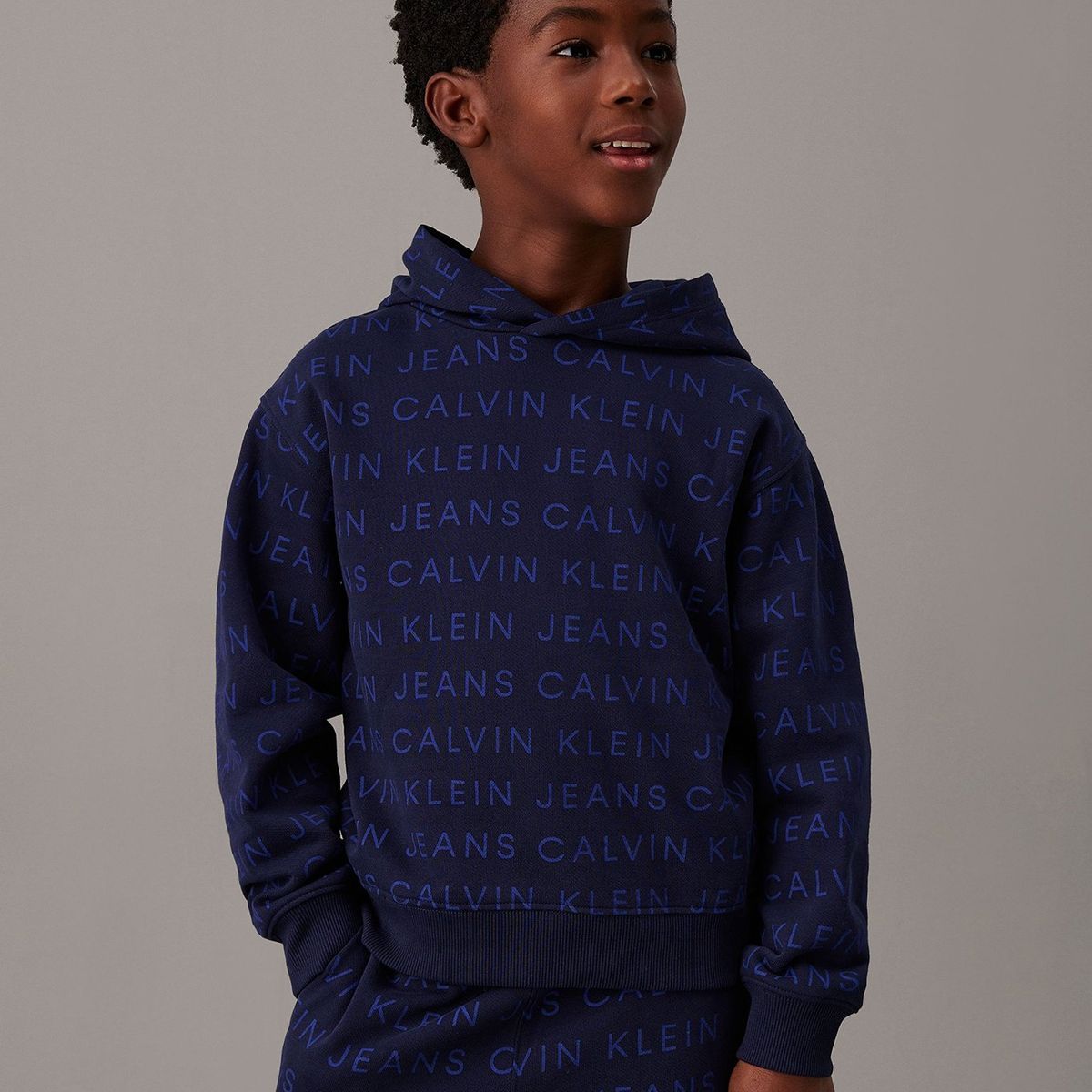 CALVIN KLEIN - Polerón Niño CKJ Aop Azul Calvin Klein