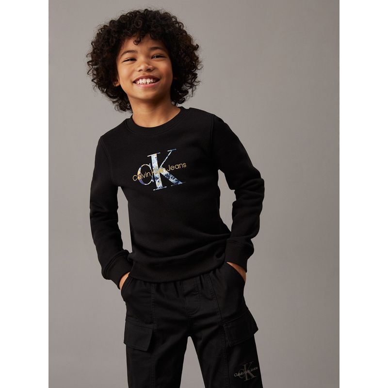 CALVIN KLEIN - Polerón Niño Filled-In Photo Negro Calvin Klein