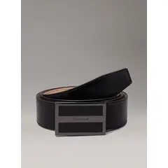 CALVIN KLEIN - Cinturón Metal Inlaid Ck Plaque 35Mm Negro