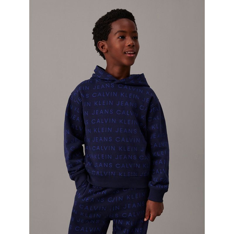 CALVIN KLEIN - Polerón Niño CKJ Aop Azul Calvin Klein