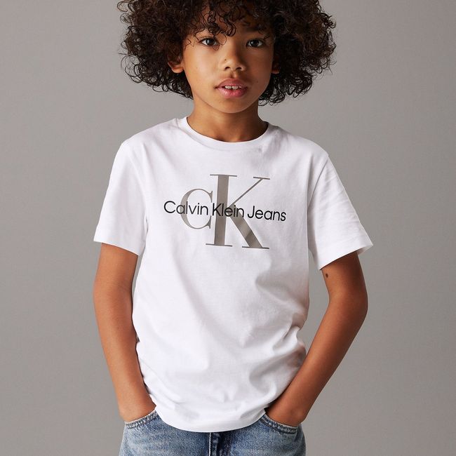 CALVIN KLEIN - Polera Niño CK Monogram Blanco Calvin Klein