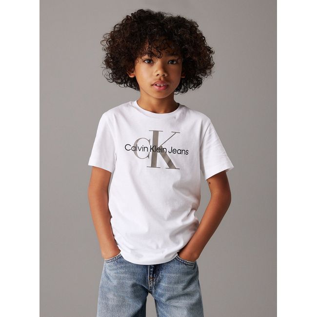 CALVIN KLEIN - Polera Niño CK Monogram Blanco Calvin Klein