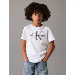 CALVIN KLEIN - Polera Niño CK Monogram Blanco
