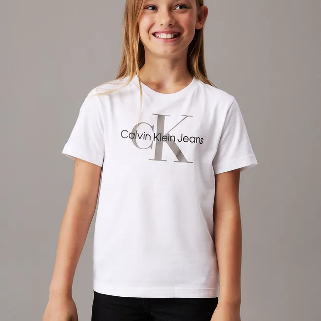 CALVIN KLEIN - Polera Niño CK Monogram Blanco Calvin Klein