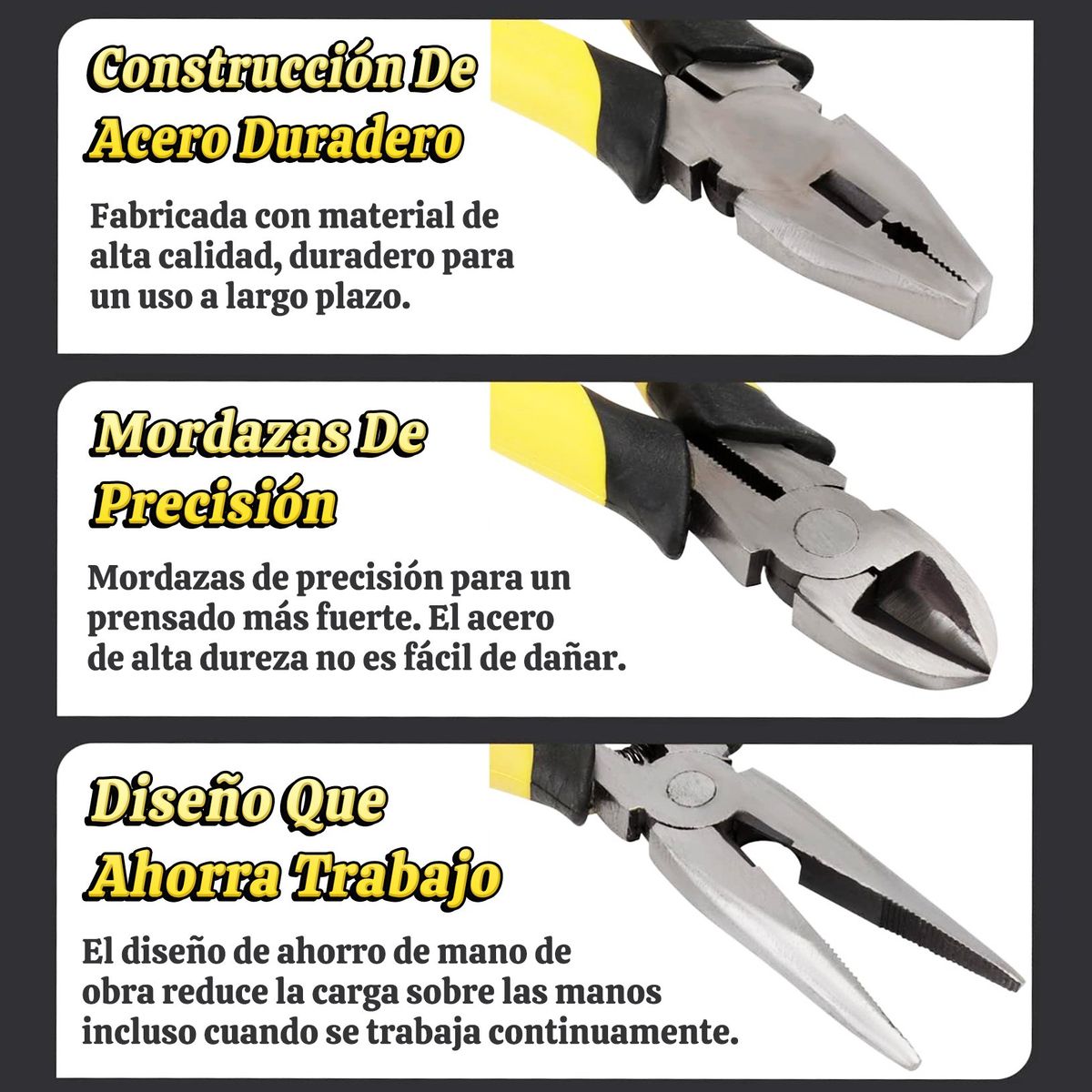 GENERICO - Juego De Alicates De Eléctricos Pelar Y Prensar Cables 3Pcs…