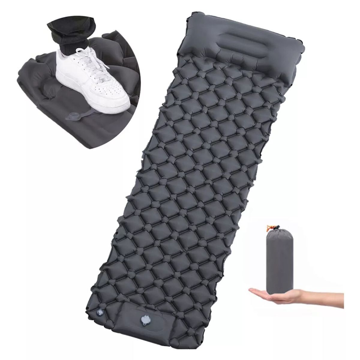 GENERICO - Colchón Inflable Dormir Portátil Con Bomba De Pie Camping