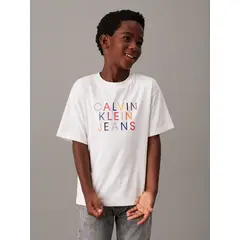 CALVIN KLEIN - Polera Niño Logo Graphic Blanco