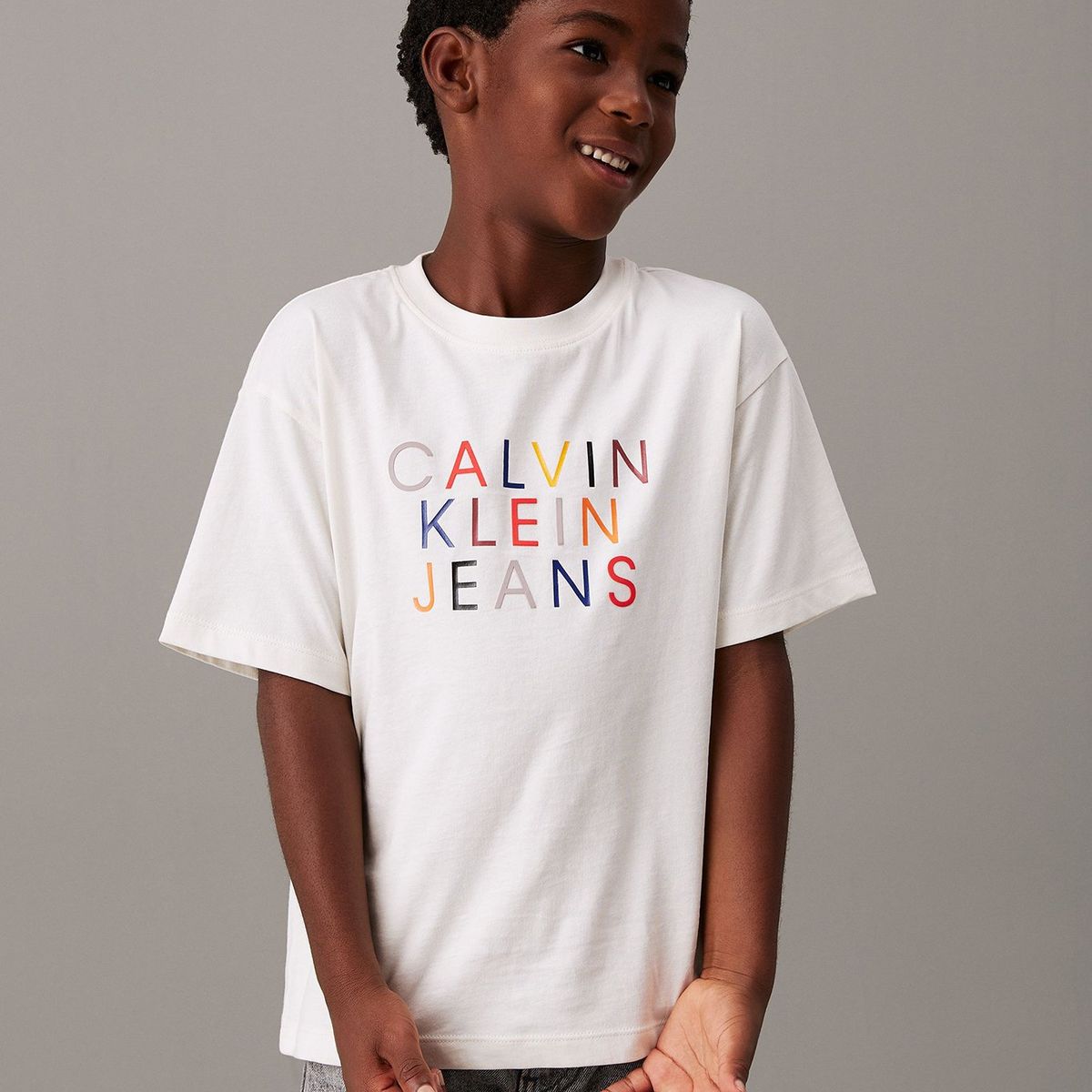 CALVIN KLEIN - Polera Niño Logo Graphic Blanco Calvin Klein