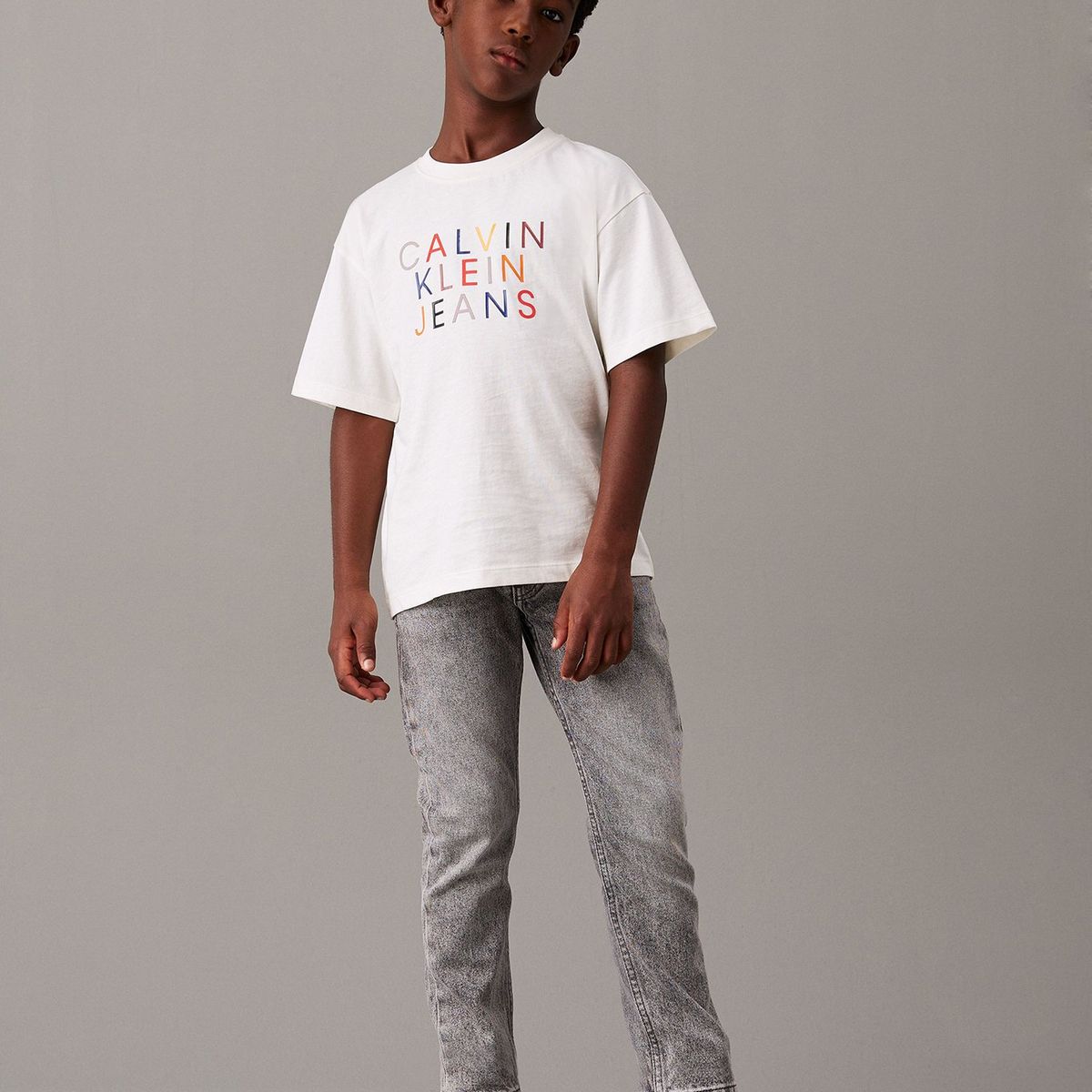 CALVIN KLEIN - Polera Niño Logo Graphic Blanco Calvin Klein