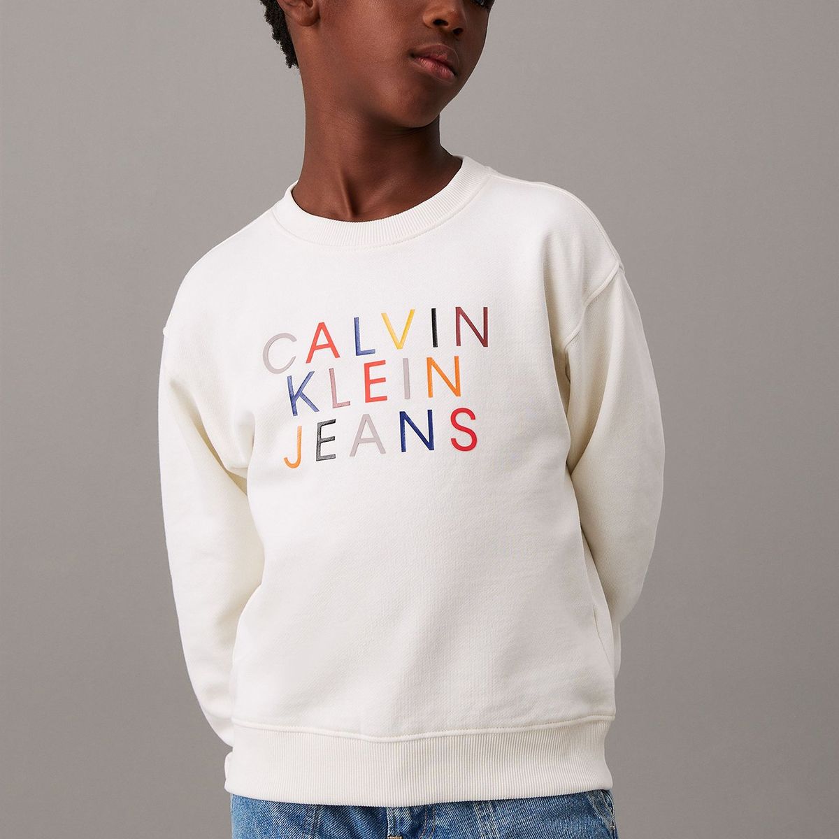 CALVIN KLEIN - Polerón Niño Logo Graphic Blanco Calvin Klein