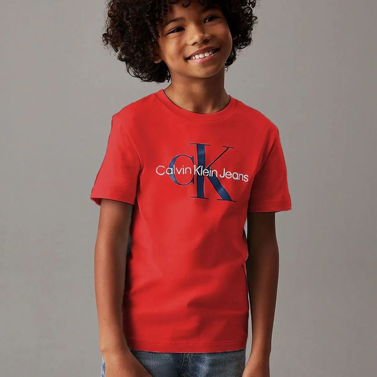CALVIN KLEIN - Polera Niño CK Monogram Rojo Calvin Klein XM8