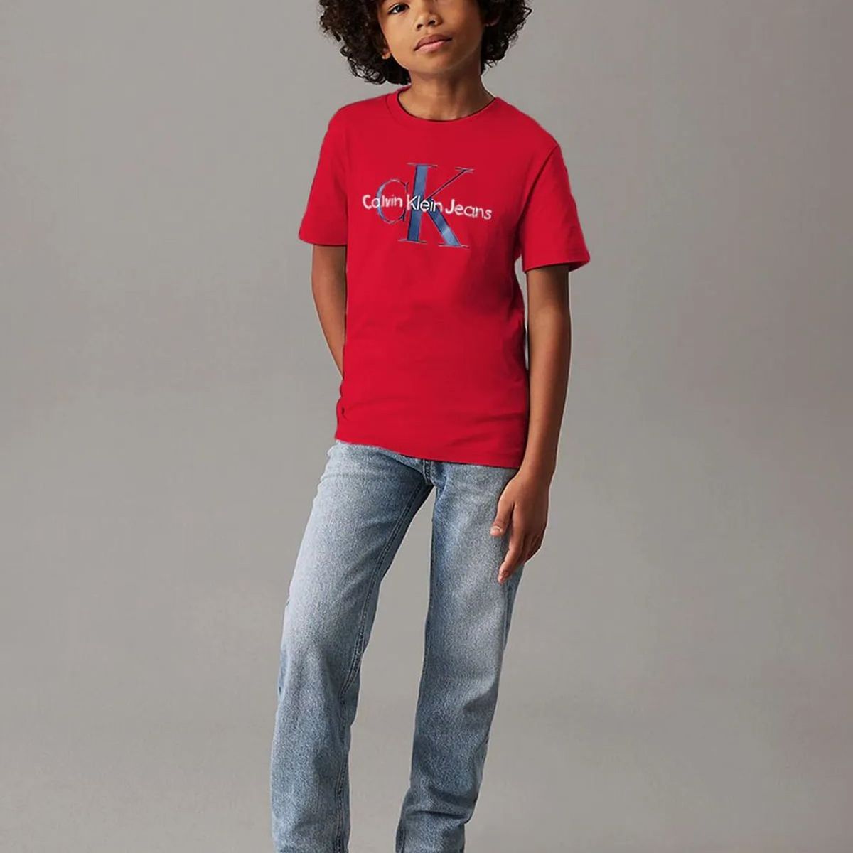 CALVIN KLEIN - Polera Niño CK Monogram Rojo Calvin Klein XM8