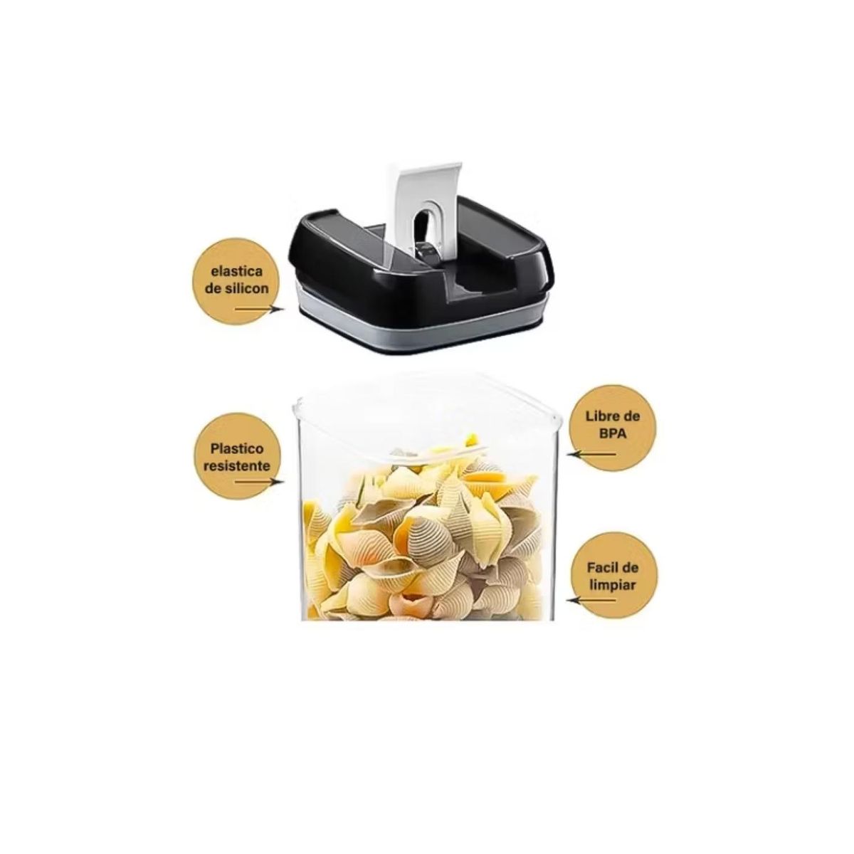 GENERICO - Set 6 Envases Hermeticos Recipientes Diferentes Tamaños Plasticos