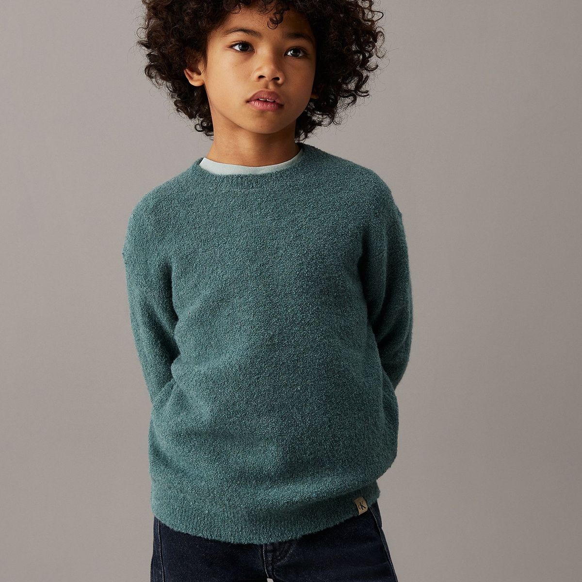 CALVIN KLEIN - Sweater Niño Boucle Crewneck Verde Calvin Klein