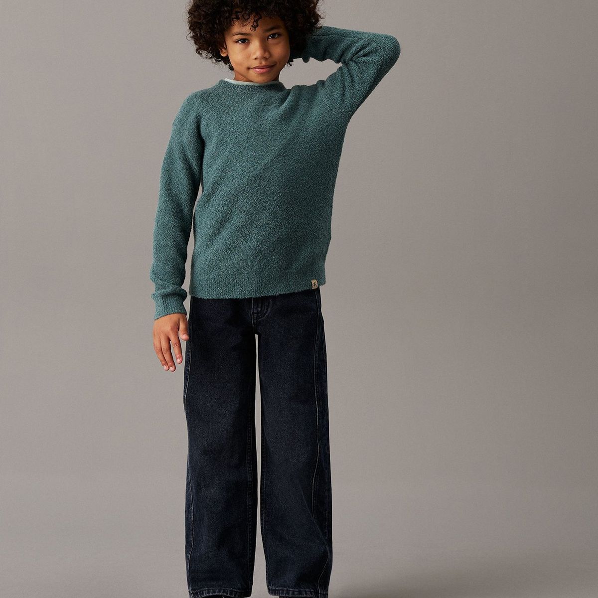 CALVIN KLEIN - Sweater Niño Boucle Crewneck Verde Calvin Klein