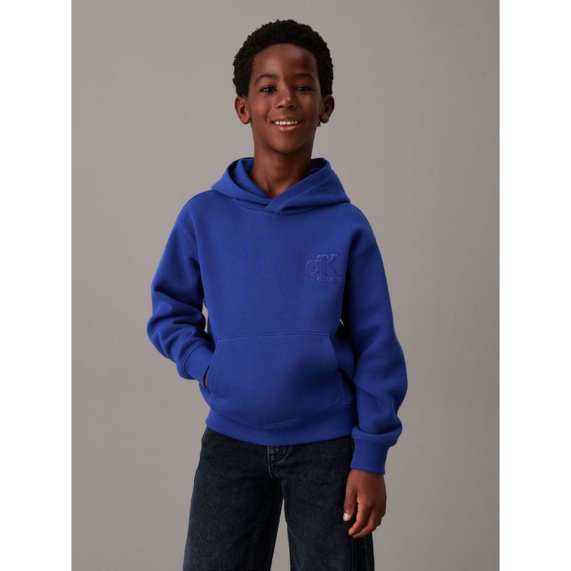CALVIN KLEIN - Polerón Niño Bonded Pique Azul Calvin Klein