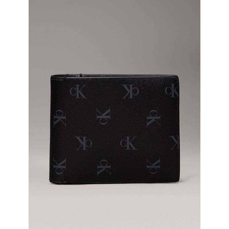 CALVIN KLEIN - Billetera Aop Bifold W/Coin Negro Calvin Klein