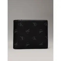 CALVIN KLEIN - Billetera Aop Bifold W/Coin Negro