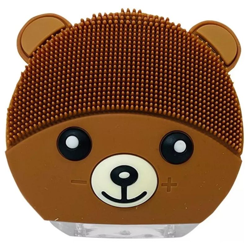 GENERICO - Cepillo Limpieza Facial Sonico De Silicona USB Osito Cafe