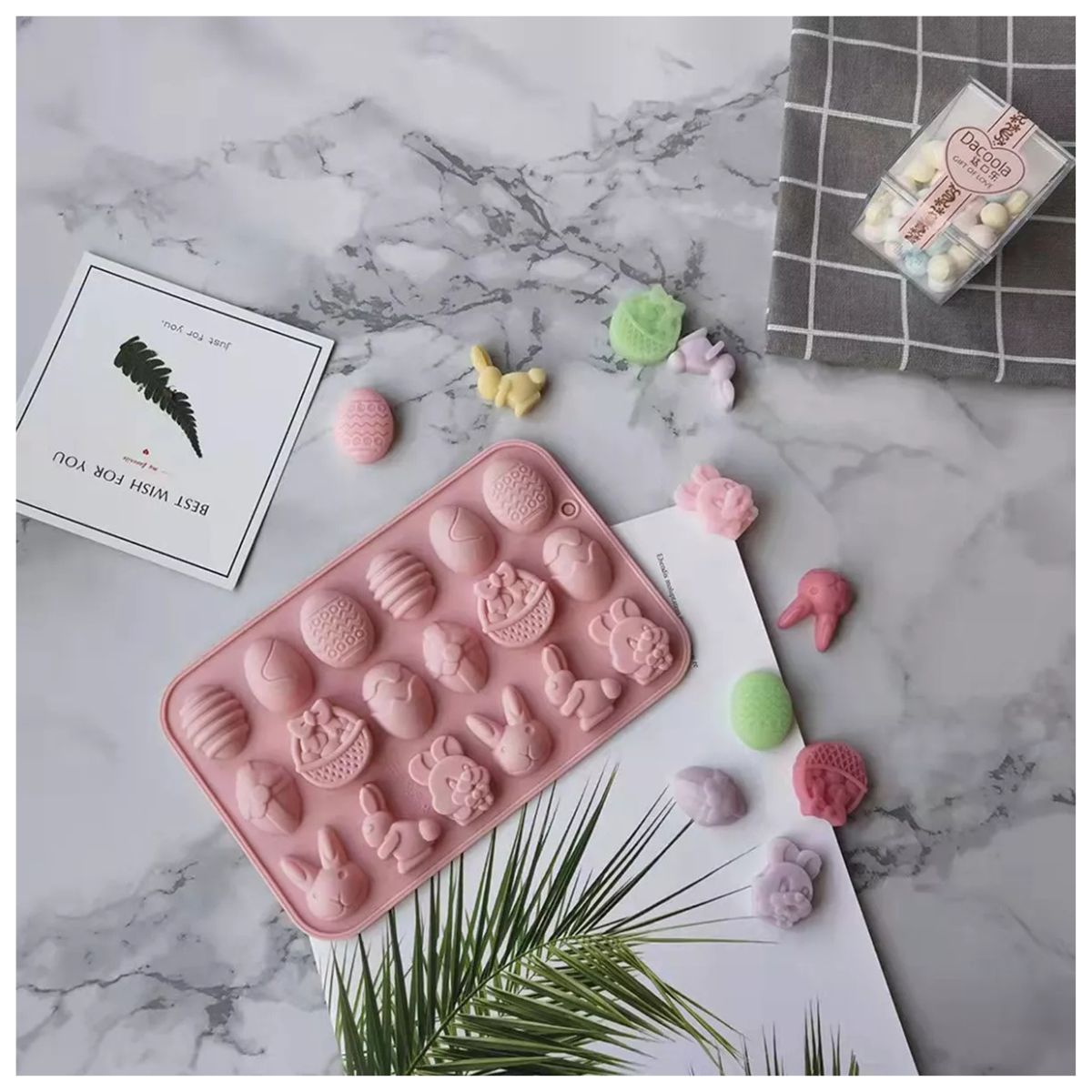 GENERICO - Moldes 18 Espacios Huevos y Conejitos de Pascuas