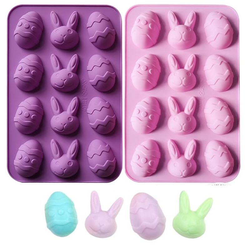 GENERICO - Moldes 12 Espacios Huevos-Conejo de Pascuas