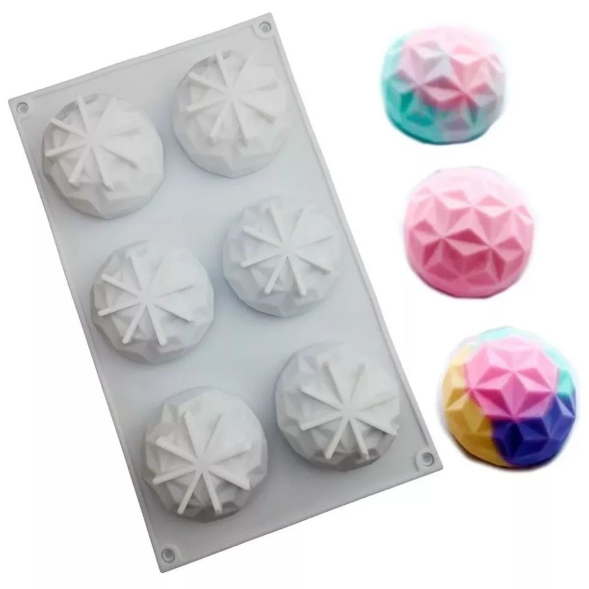 GENERICO - Moldes 6 Espacios Forma Domo Diamante