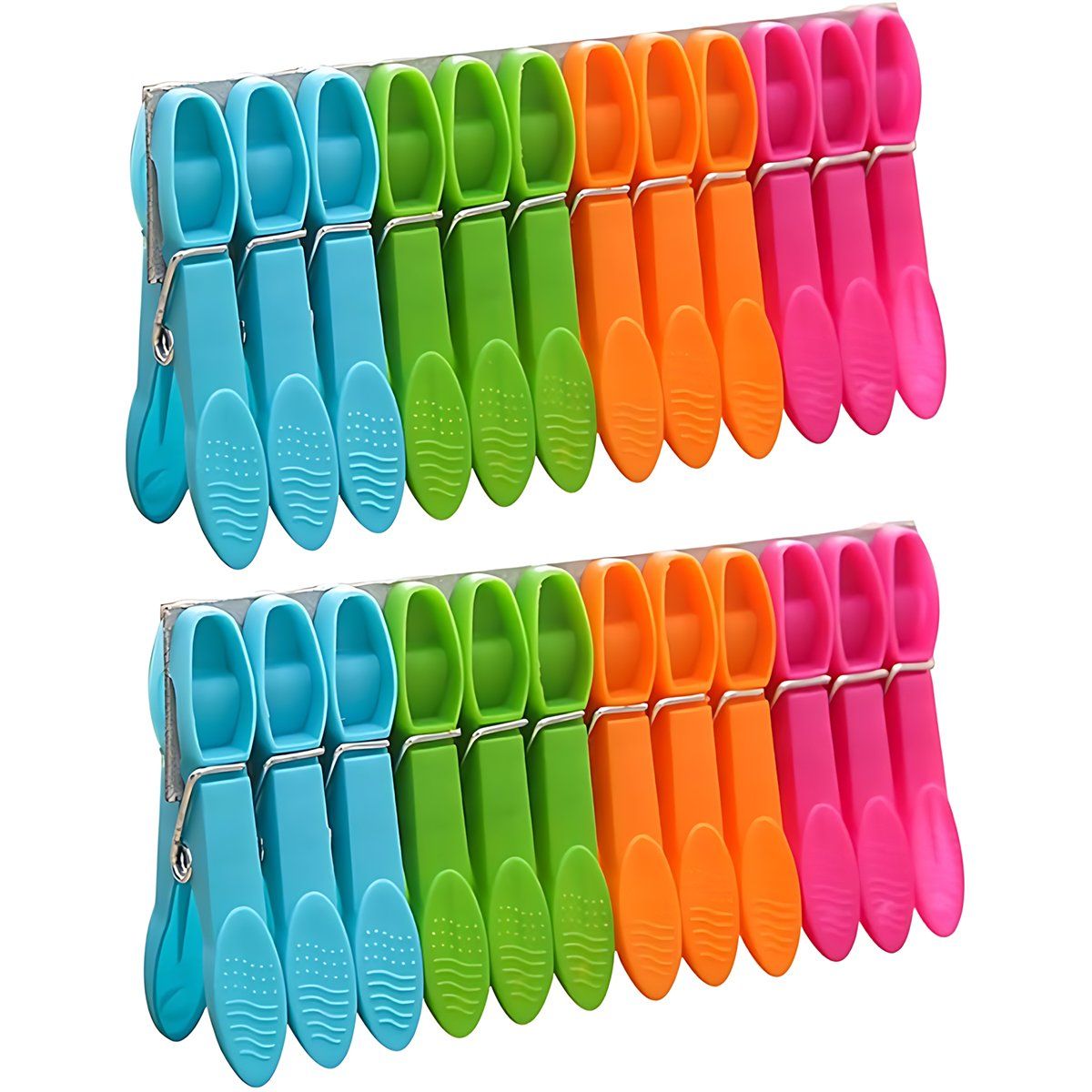GENERICO - 24 Pinzas De Plástico De Ropa Fuertes Para Secar Ropa