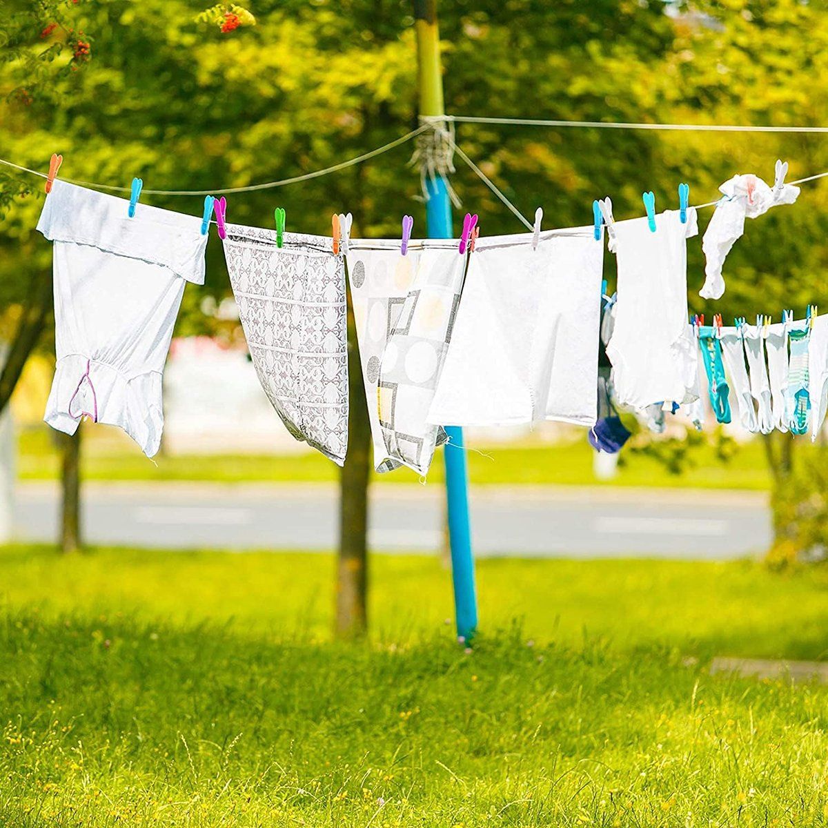 GENERICO - 24 Pinzas De Plástico De Ropa Fuertes Para Secar Ropa