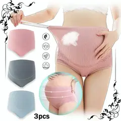 EDWINAYY - Pack 3 Panti Pantaletas Maternidad Embarazo Con Ajustador