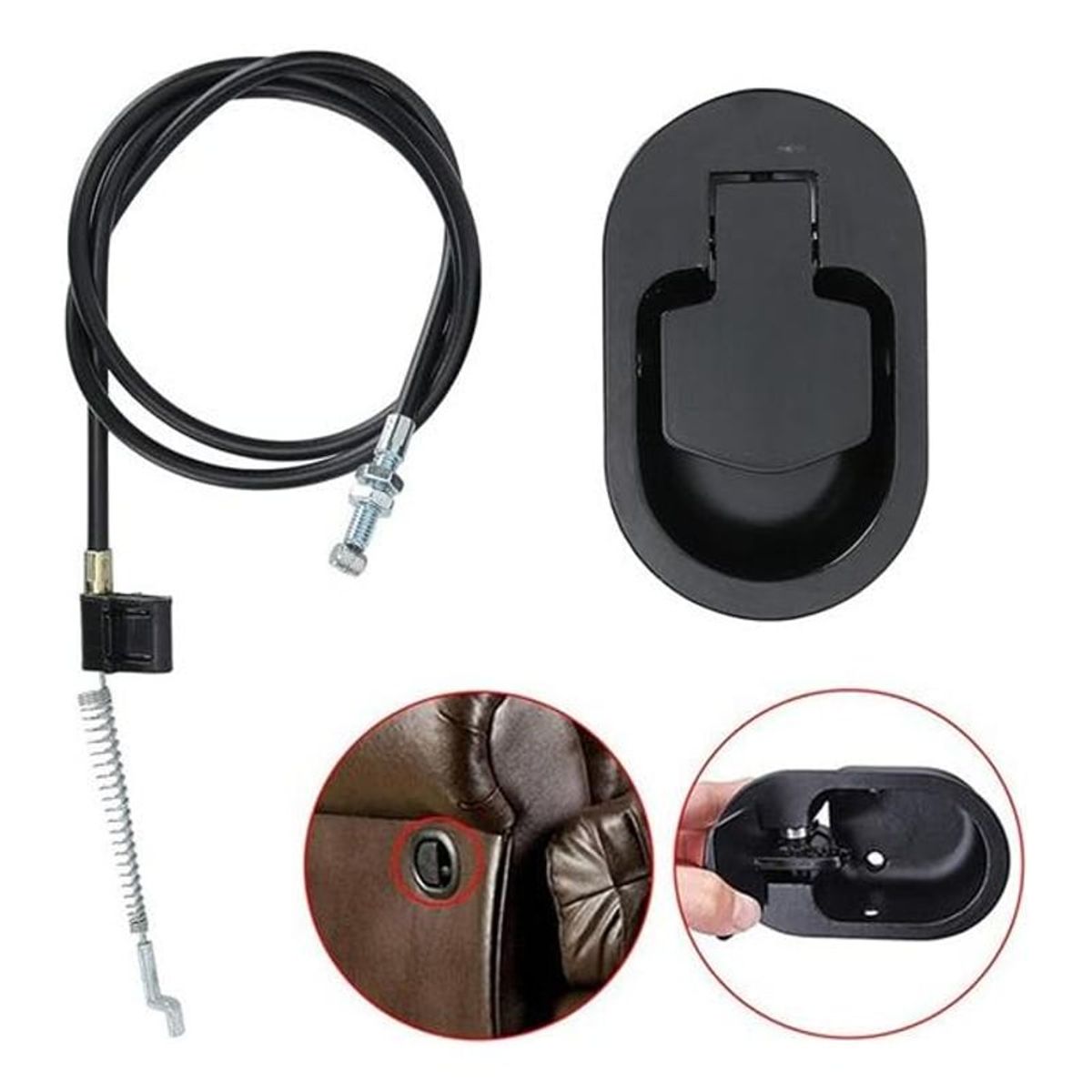 GENERICO - Palanca Metálica Para Sillón Reclinable Tipo Berger + Cable