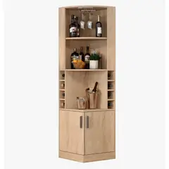 HOMER DESIGN - Mueble De Bar Esquinero Multifuncional 180x47x47cm Marrón claro
