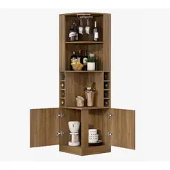 HOMER DESIGN - Mueble De Bar Esquinero Multifuncional 180x47x47cm Marrón oscuro