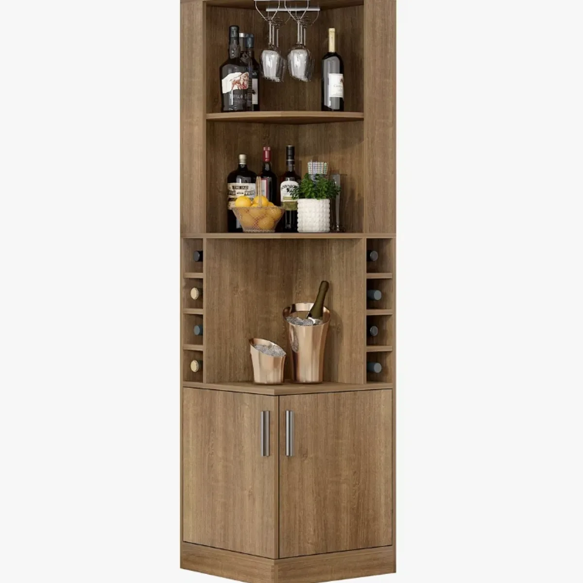 HOMER DESIGN - Mueble De Bar Esquinero Multifuncional 180x47x47cm Marrón oscuro