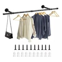 110cm Perchero De Pared Estante De Metal Para Ropa Multiusos