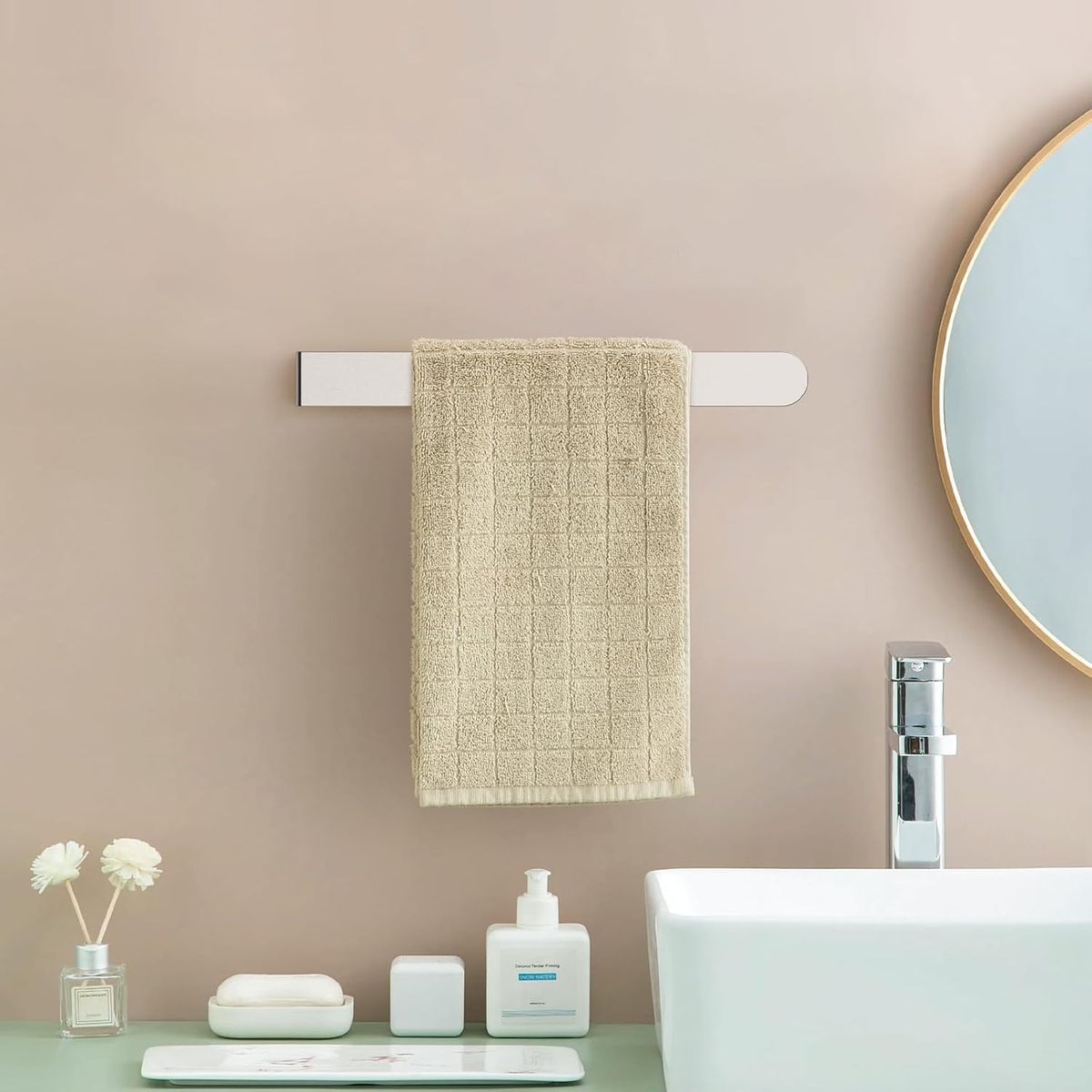 GENERICO - 2Pcs Toallero En L Para Baño De Acero Inoxidable- Plata