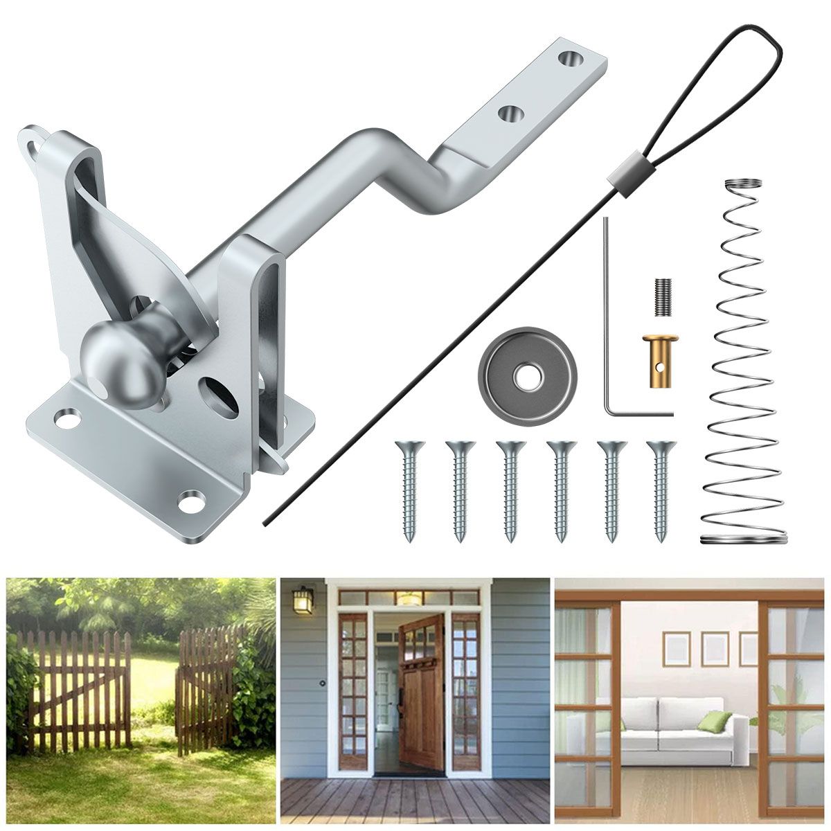 AIZO - Chapa Cerradura Cerrojo Seguridad Para Valla Acero Al Carbon