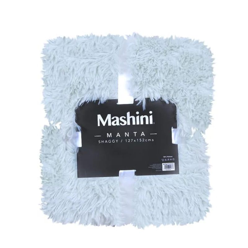 MASHINI - Manta Shaggy Mashini 127x152cm Celeste