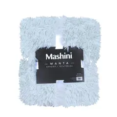 MASHINI - Manta Shaggy 127x152cm Celeste.