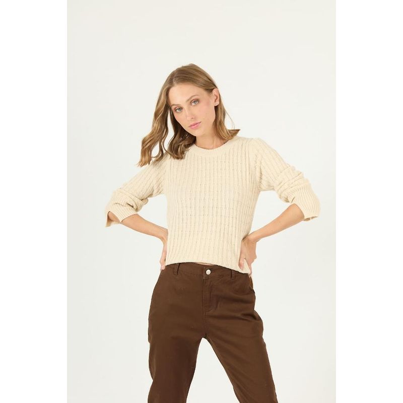 PRIVILEGE - Sweater beige trenzado PRIVILEGE 2428 - Beige