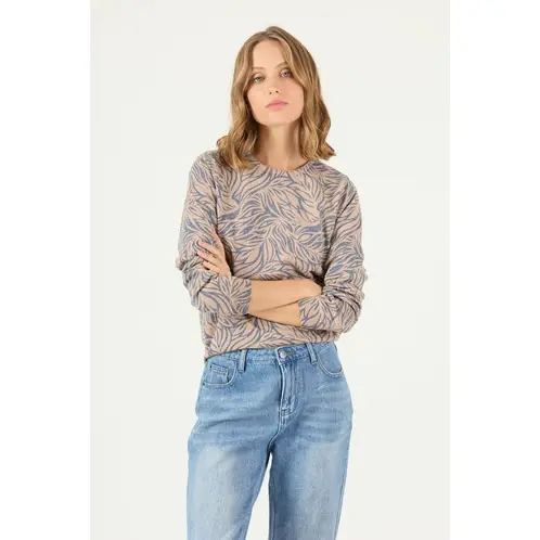 PRIVILEGE - Sweater beige estampado 2431 - Beige