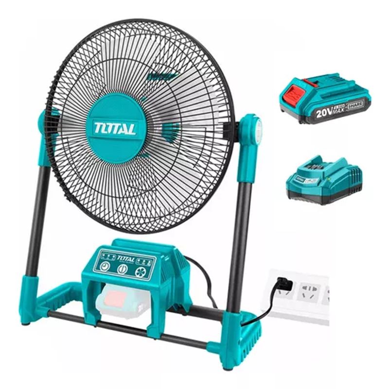 TOTAL TOOLS - Ventilador Inalambrico Y Electrico 20v Bat+ Carg Total