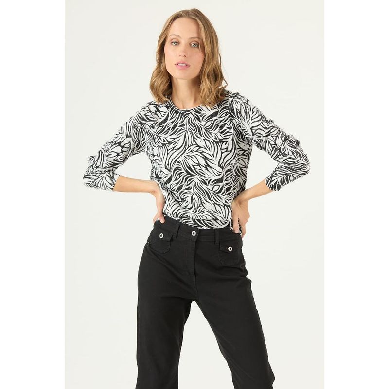 PRIVILEGE - Sweater blanco estampado PRIVILEGE 2430 - Blanco