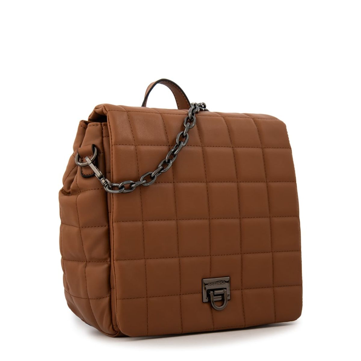 AMPHORA - Mochila con tapa grecia pequeña café