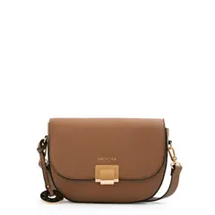 AMPHORA - Cartera Bandolera con tapa mediana elois taupe