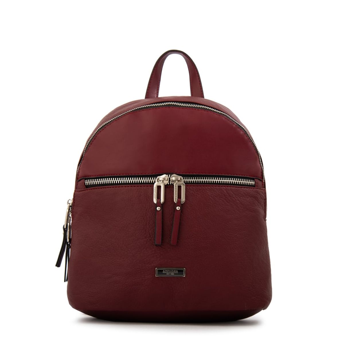 AMPHORA - Mochila benin mediana rojo oscuro